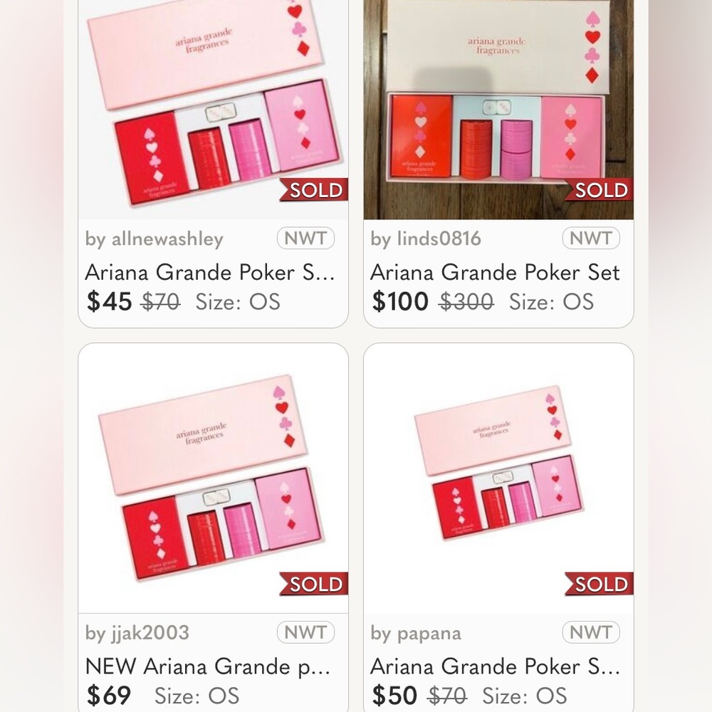 Ariana Grande Fragrance Limited Edition Collectable Poker Set. - Picture 2 of 3